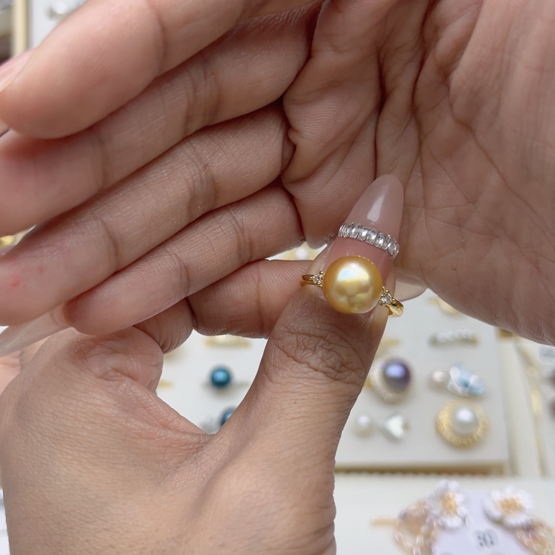 博***〗淡水珍珠合金戒指