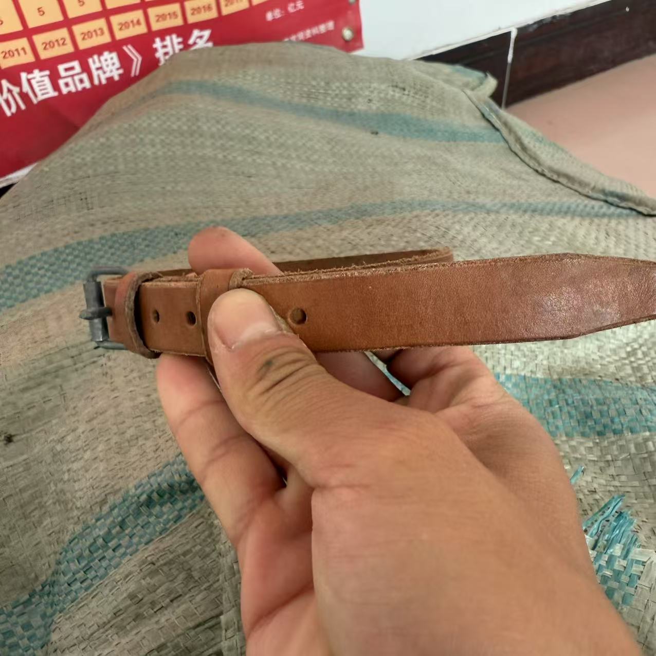 怀旧老货 牛皮扎带40cm