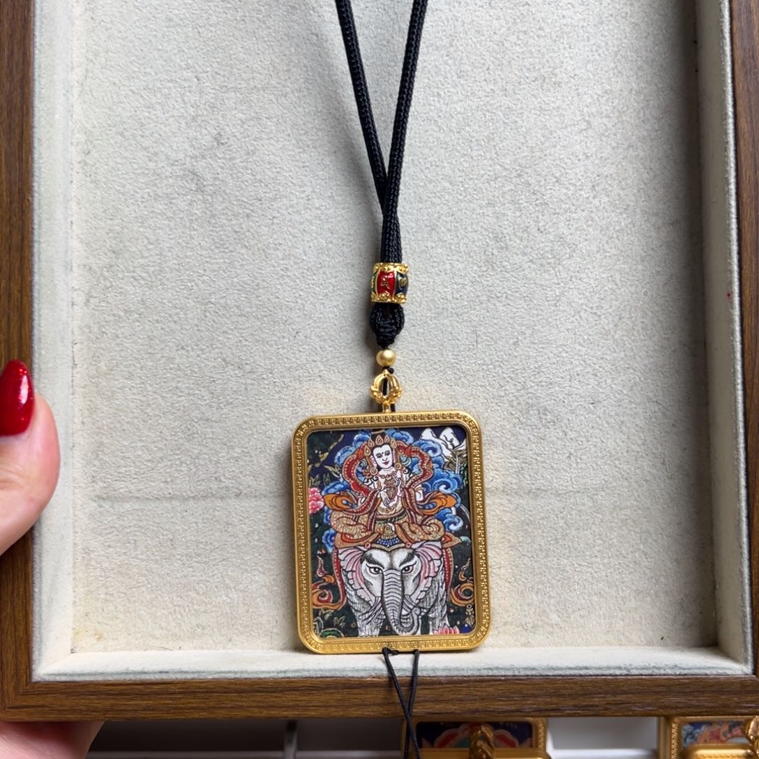 洗***白吊坠普贤单面定制