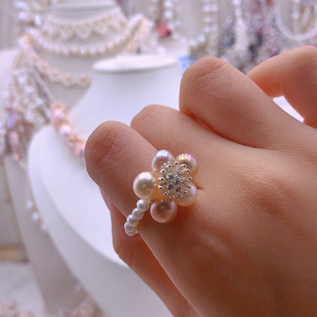 未镶嵌耳饰淡水珍珠戒指