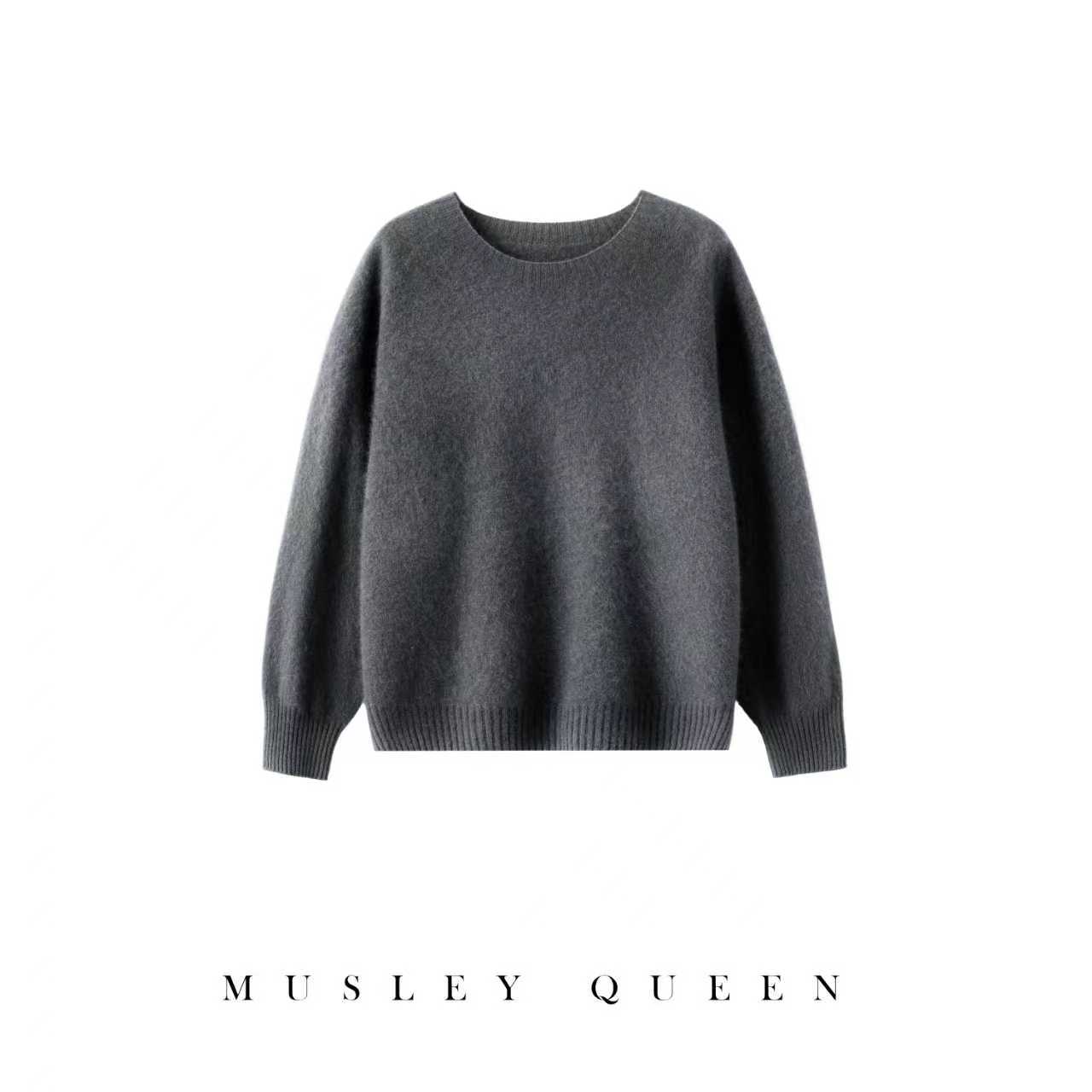 Musley Queen拉毛羊绒无缝圆领羊毛衫YM08-9862