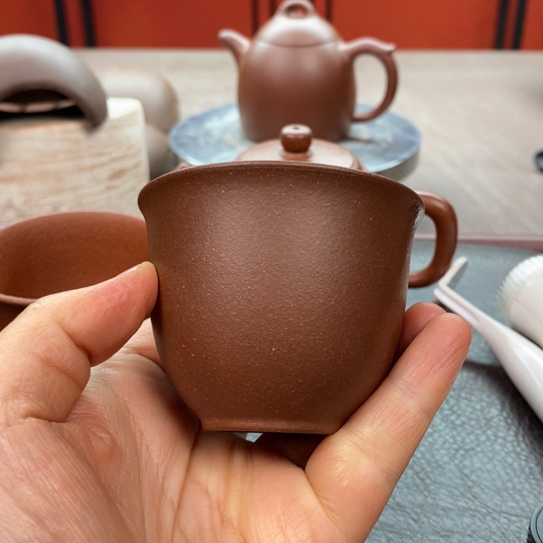 紫砂茶壶紫泥铃铛杯100cc