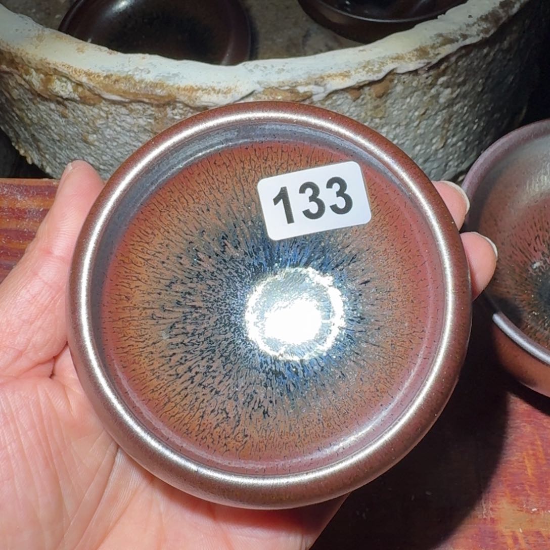 小雨茶盏，手工柴烧，微瑕