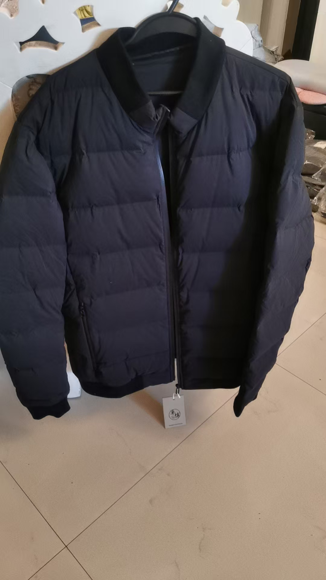 男士冬季休闲加厚保暖立领黑色外套