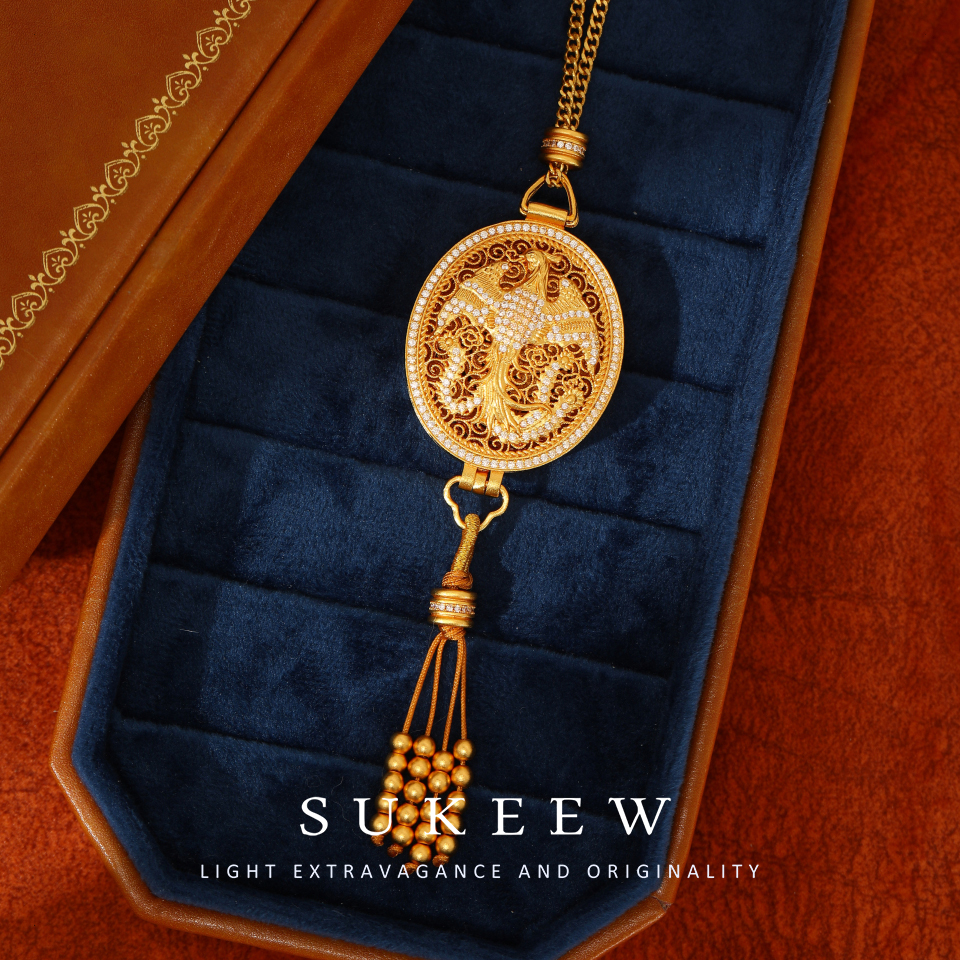 SUKEEW/酥可 镀k金 链条款 中式香囊凤凰牌项链287208