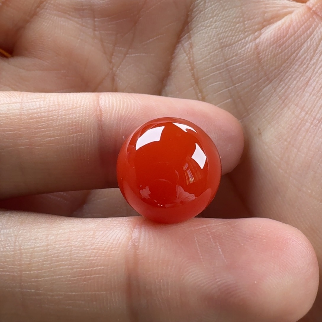 南红玛瑙未镶嵌圆珠14.2