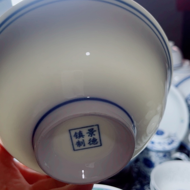 青花玲珑6寸面碗蓝边