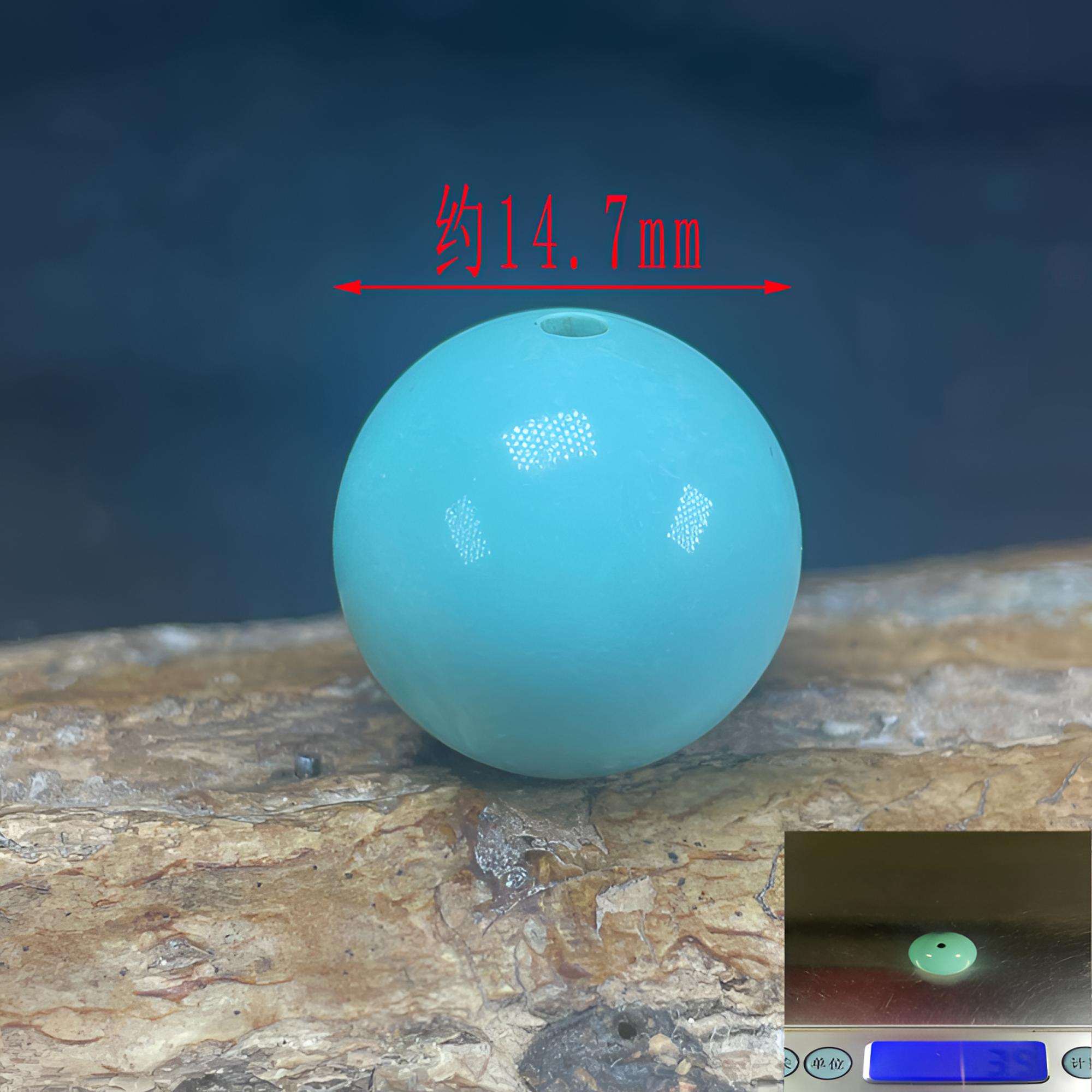 保真正品天然原矿绿松石正圆珠子珠珠圆珠单珠配珠隔珠顶珠腰珠