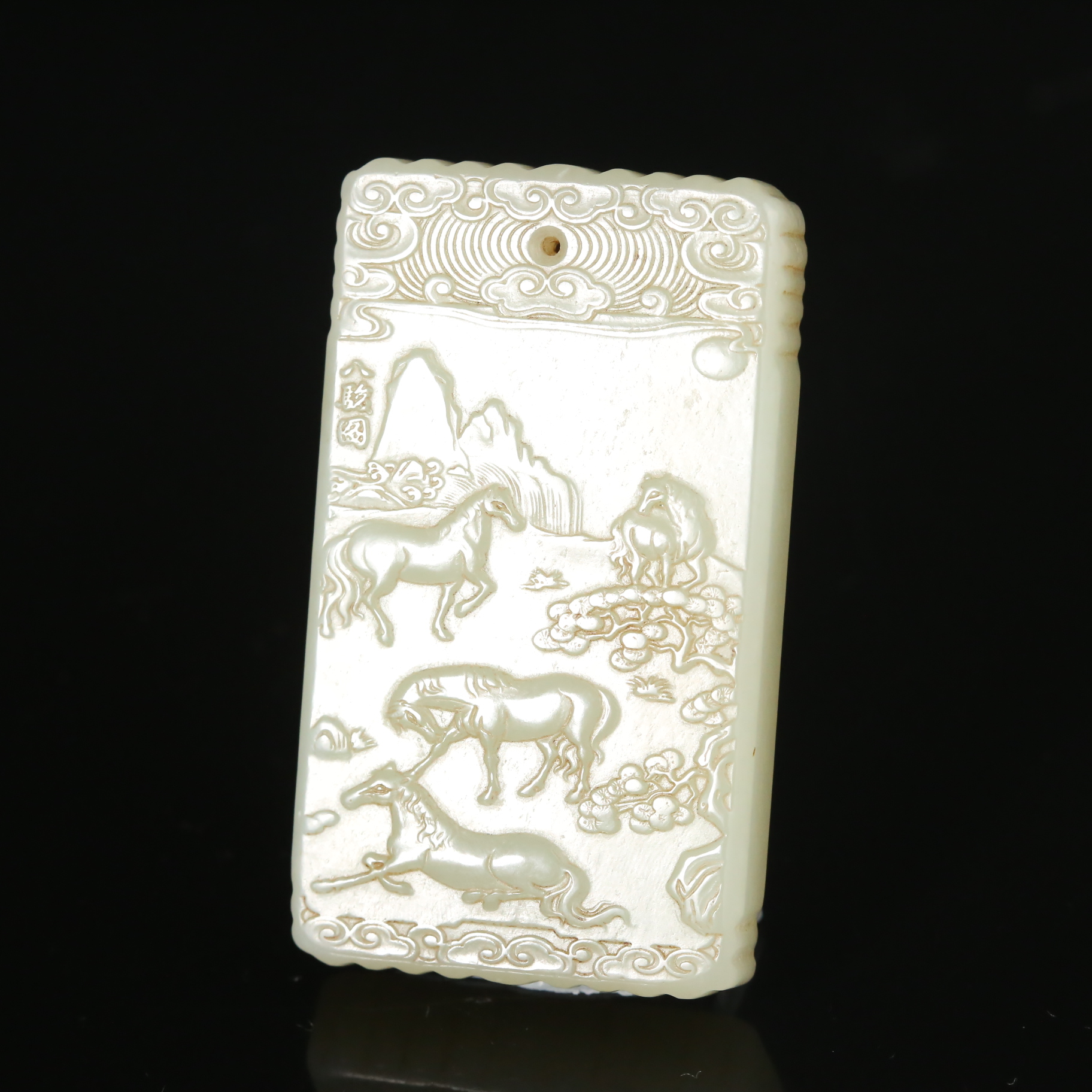 二十世纪和田玉八骏纹玉佩WLTY2510103014{华豫之门}