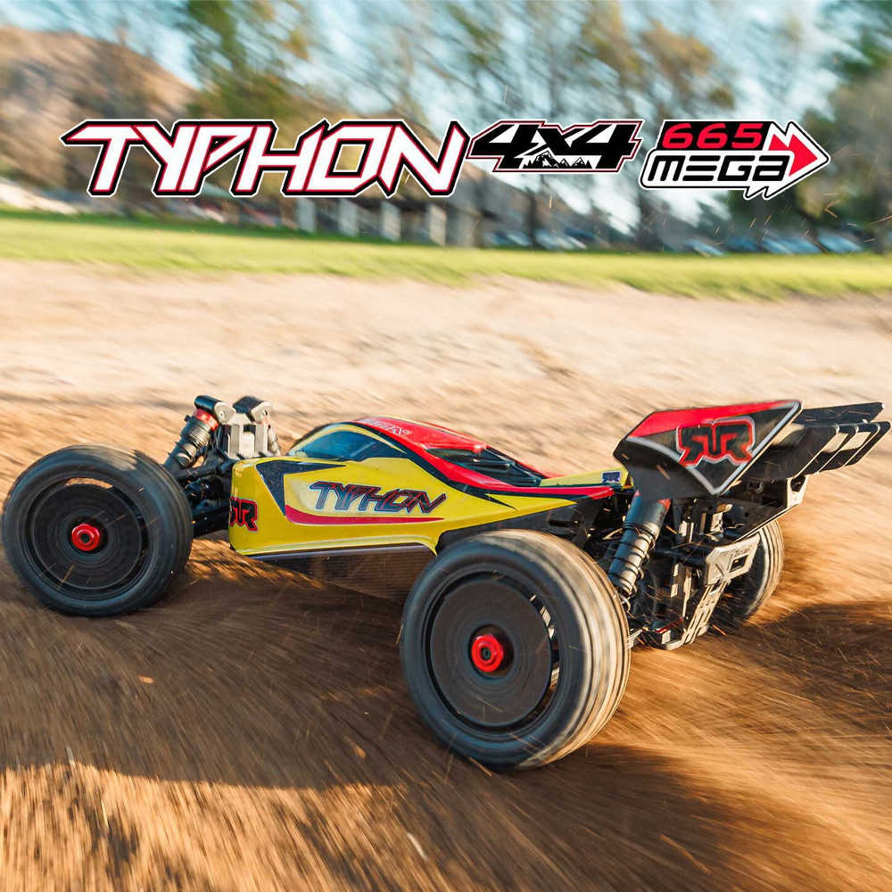 ARRMA 1/8 TYPHON台风 MEGA 665 RC遥控四驱有刷越野模型玩具车 