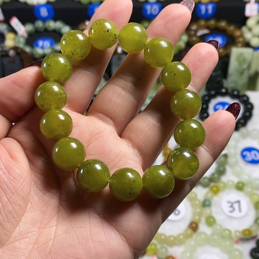 【闪购商品】蛇纹石玉手链未镶嵌卡14