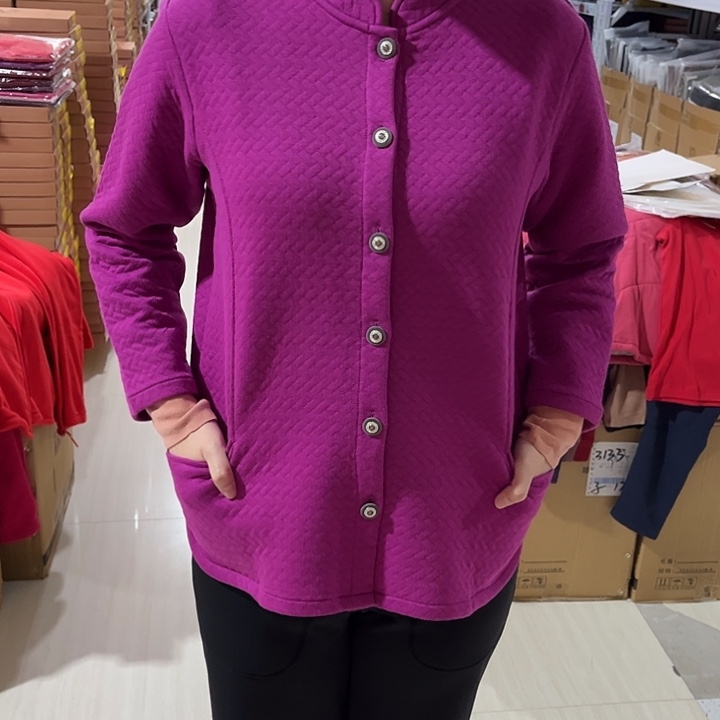 保暖开衫130斤到145斤紫色