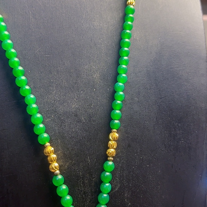 翡翠14K金镶嵌颈饰