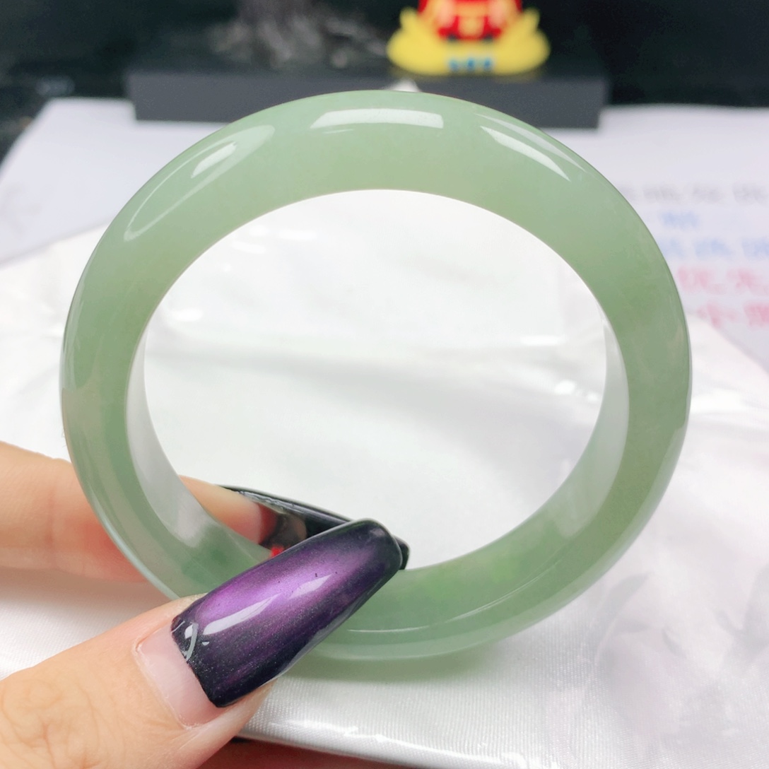 未镶嵌手镯翡翠翡翠53.7冰润葡萄肉正圈