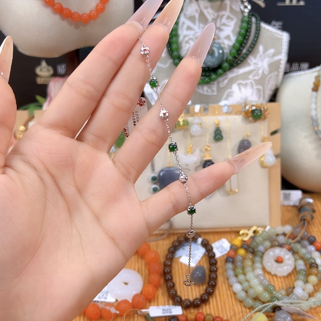 翡翠银S925镶嵌手链sj