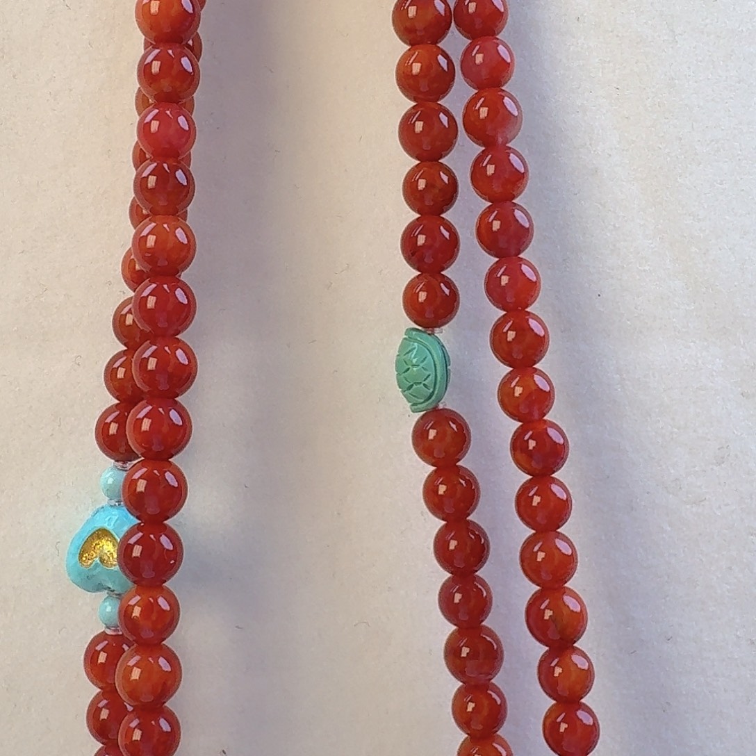 惜***福南红玛瑙18K金镶嵌颈饰初见珠宝南红