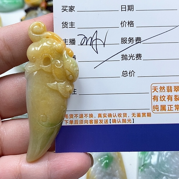 翡翠颈饰未镶嵌金***杨