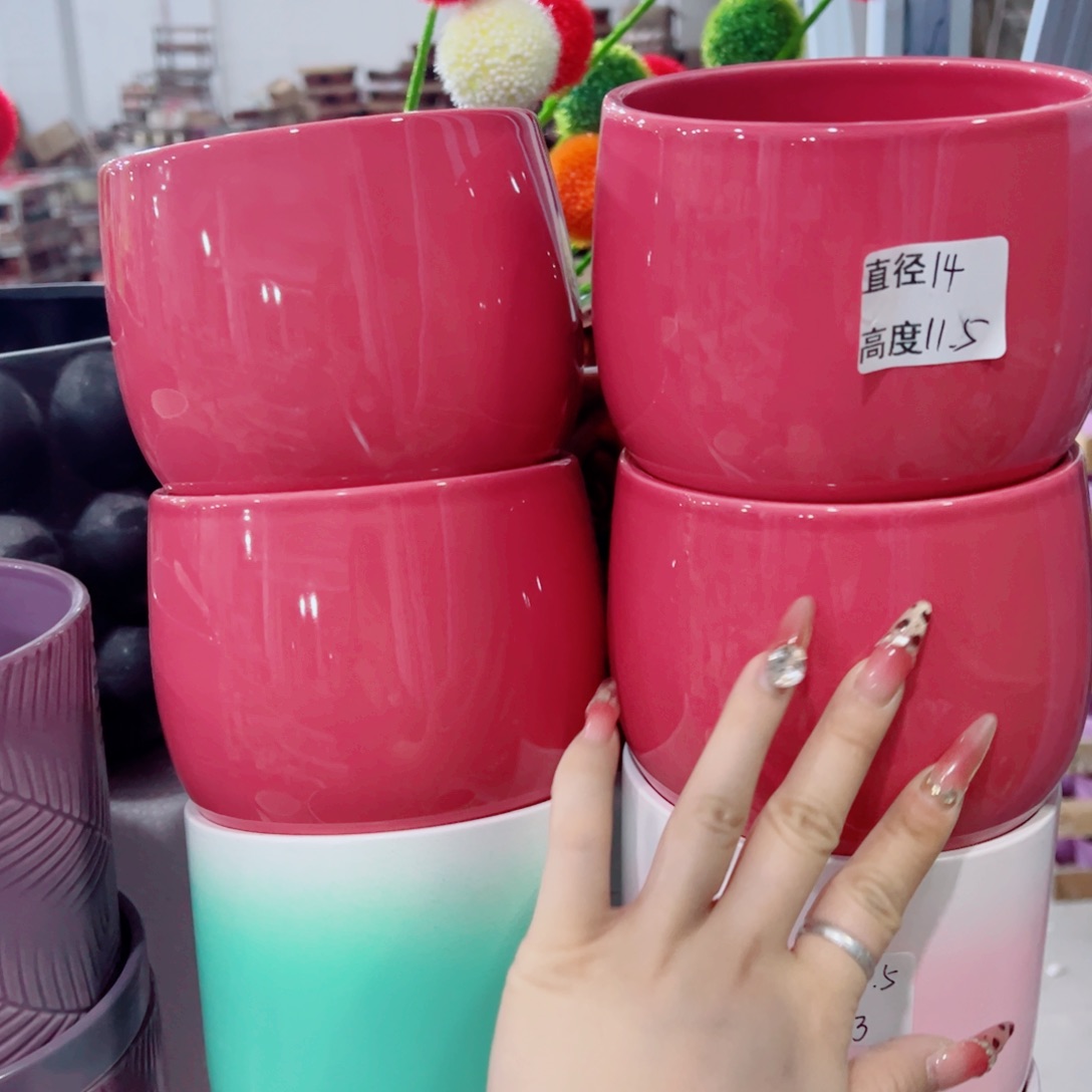 有孔，陶瓷花盆满10米包邮发货