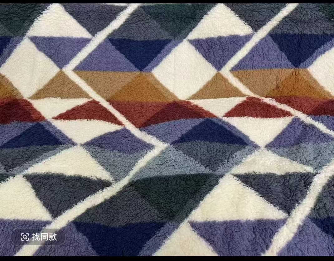 五色菱形2.0×2.3米双层加厚毛毯沙发毯午休毯