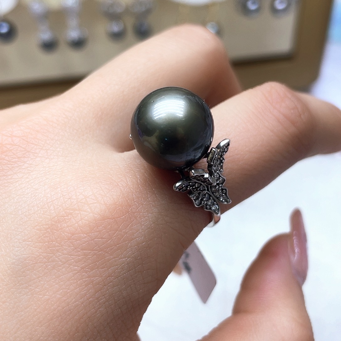 海水珍珠戒指银S925镶嵌