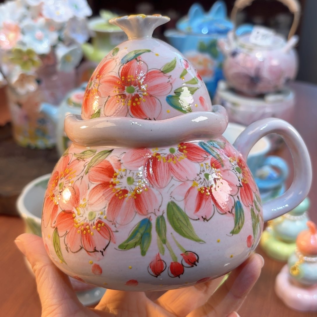 景德镇手绘高温釉下彩陶瓷茶具