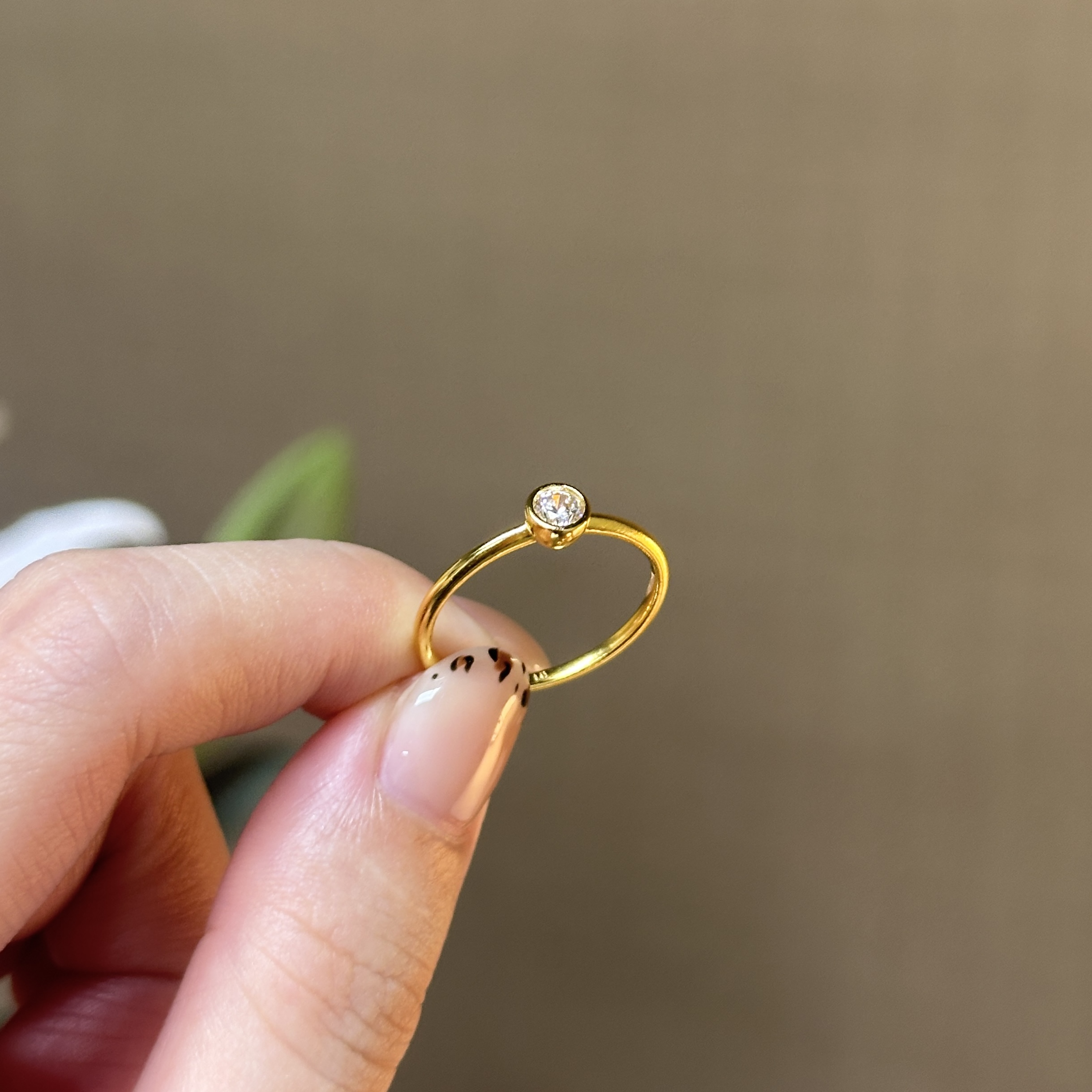 爱一IBELOVE 足金999 泡泡点钻戒指  6D工艺 