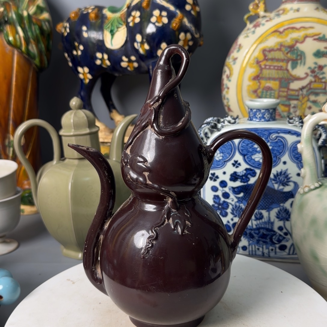 精***子摆件定瓷倒流壶全美品