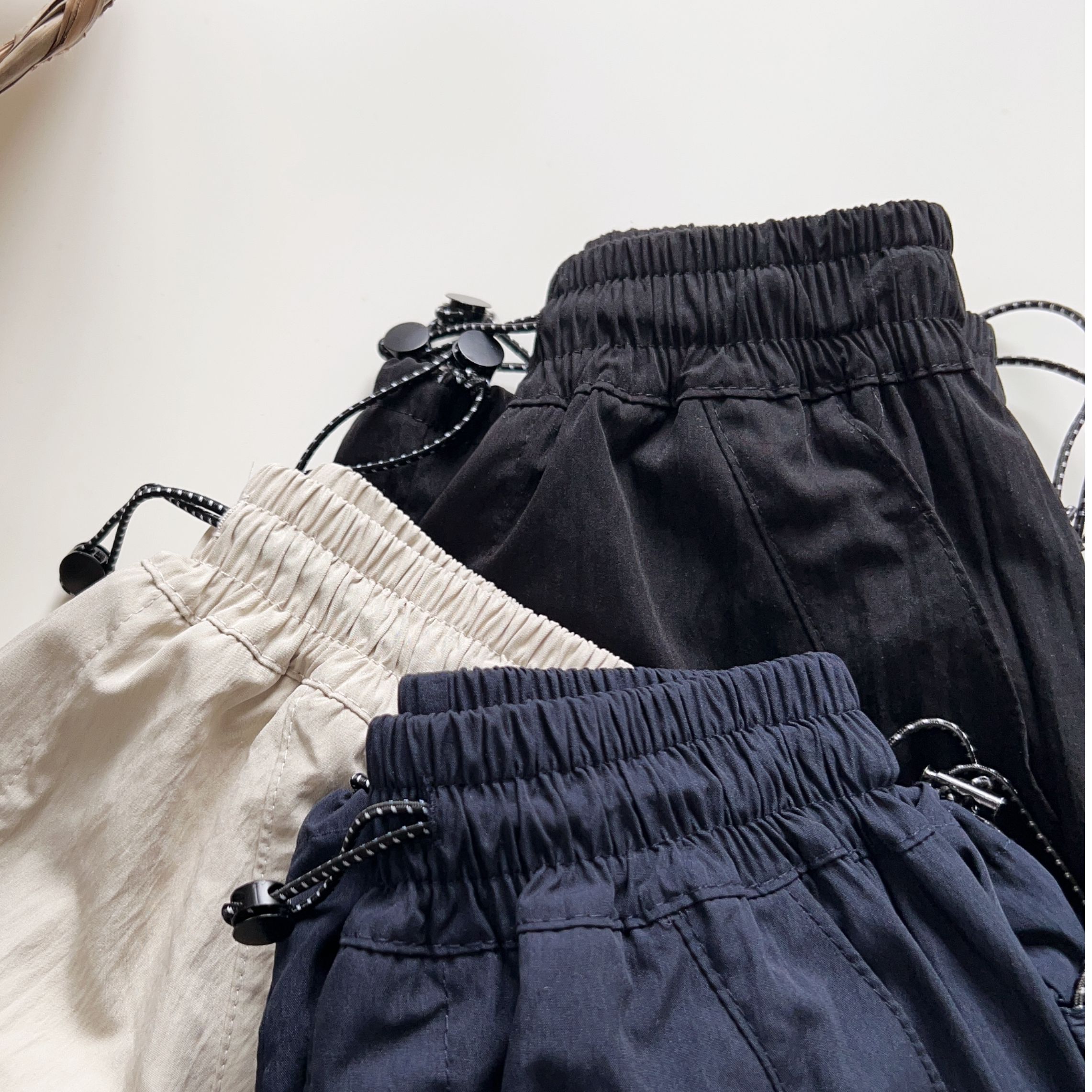 柳柳定制  2025夏季新款中大童绣字母打褶速干工装裤 880274