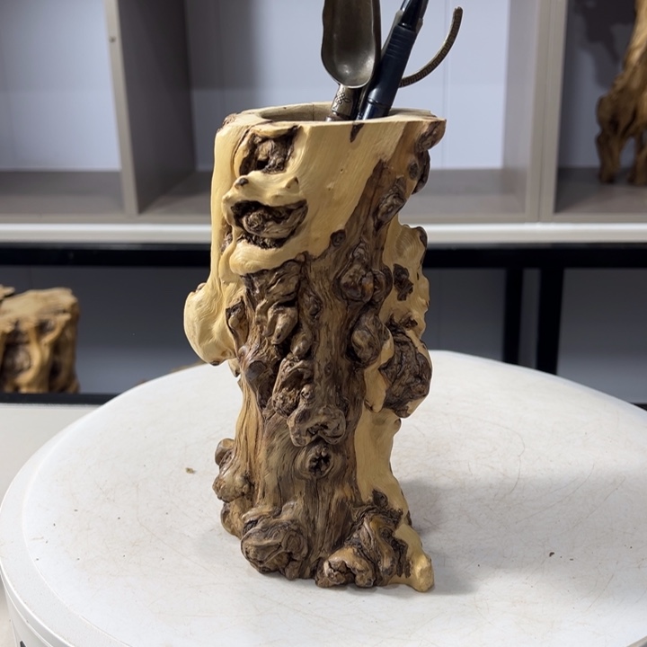 木石榴木榴疤茶桶笔筒