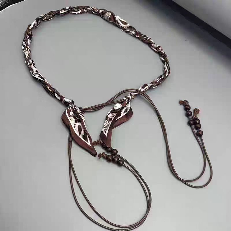 【轻奢3店】丝巾编织细腰带女高级感波西米亚民族风装饰