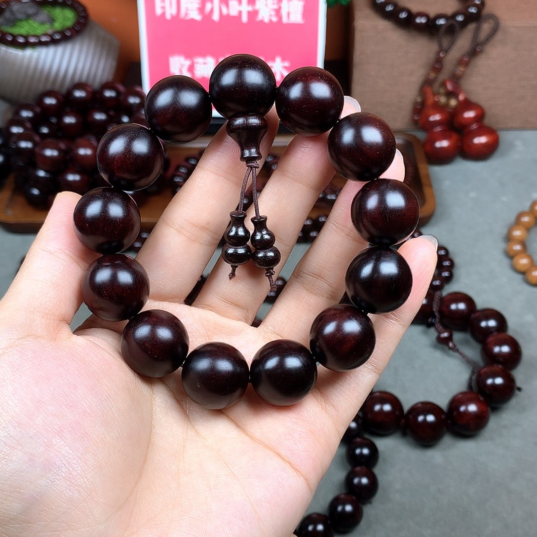 木宝阁小叶紫檀手串，尺寸18mm（现货实拍）
