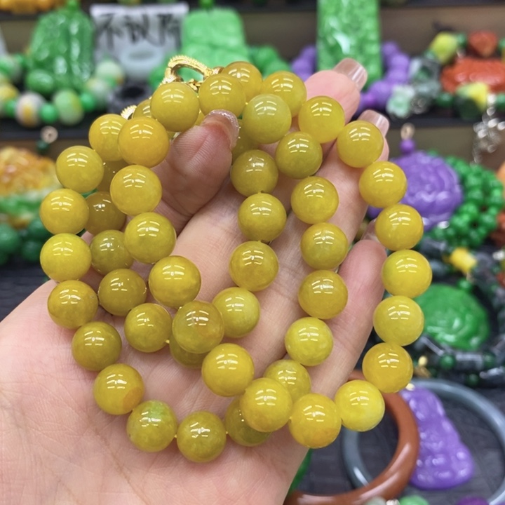 刘***海翡翠未镶嵌颈饰项链21