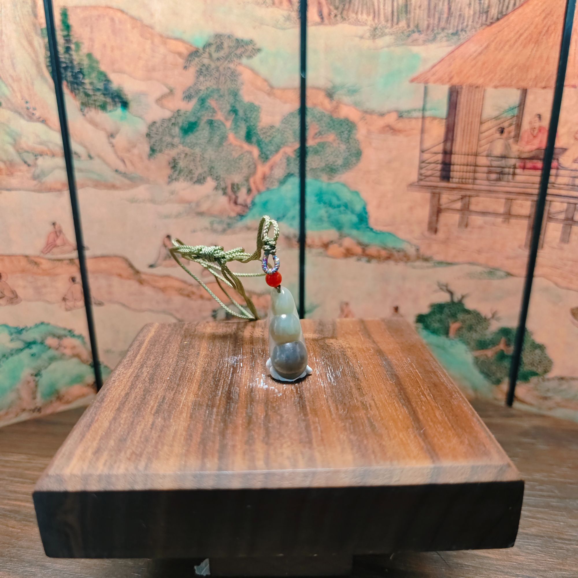 V和田玉福豆吊坠0775