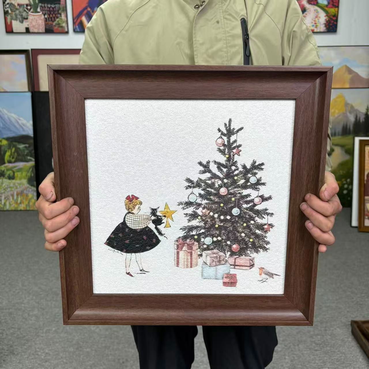 法式复古奶油风客厅卧室装饰画新年礼物床头斗柜挂画4040