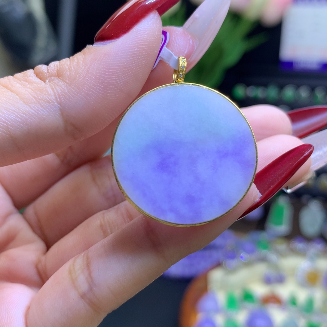 翡翠颈饰18K金镶嵌天然