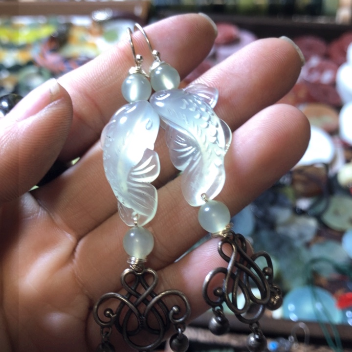 岫玉岫玉耳环未镶嵌