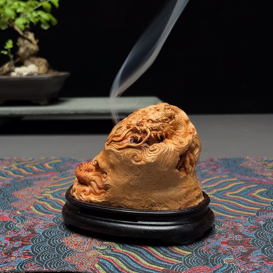 老***舅香榧木荔枝木盘龙香炉