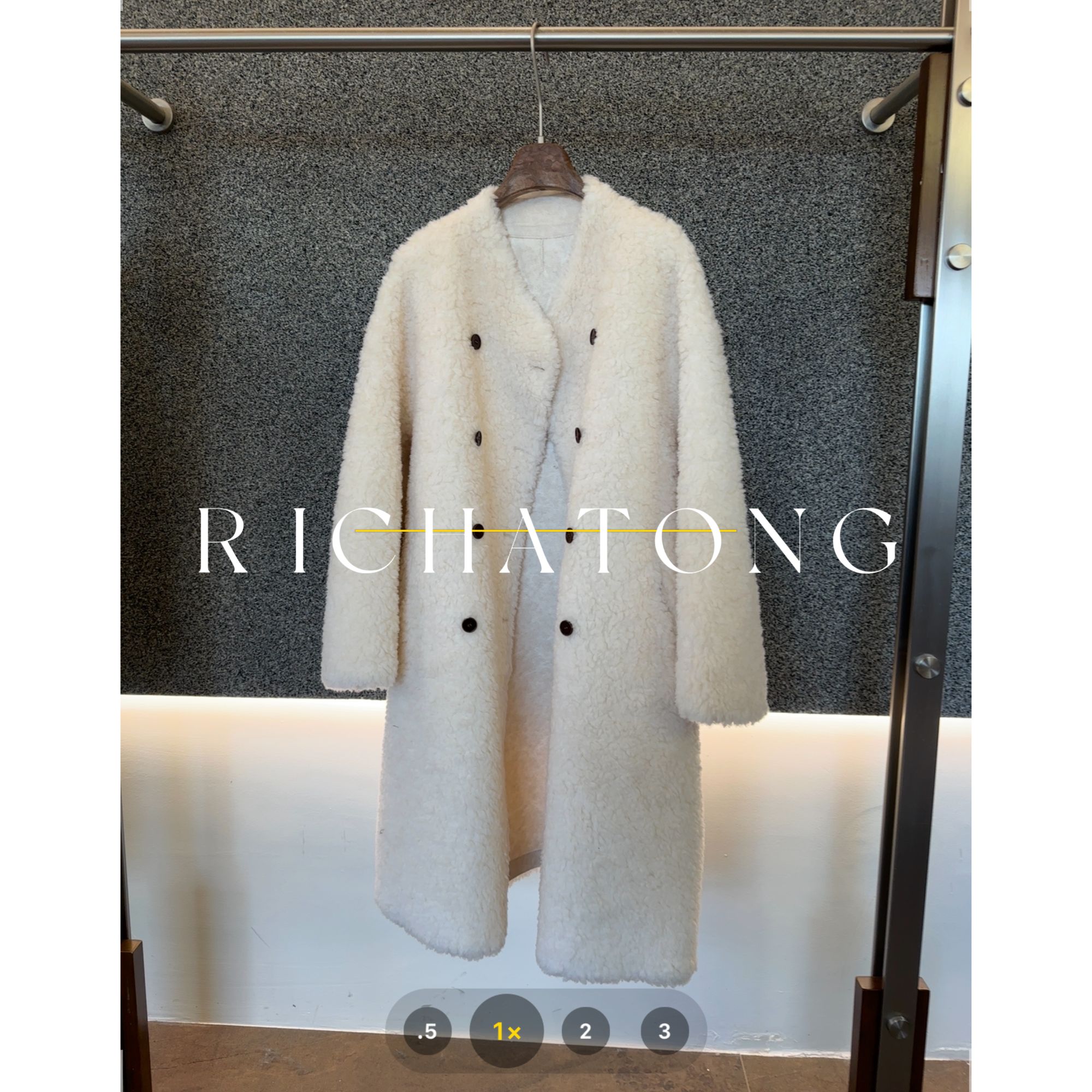 RICH ATONG.【浪漫序曲】100%wool颗粒感长款双排扣羊毛外套1111-03