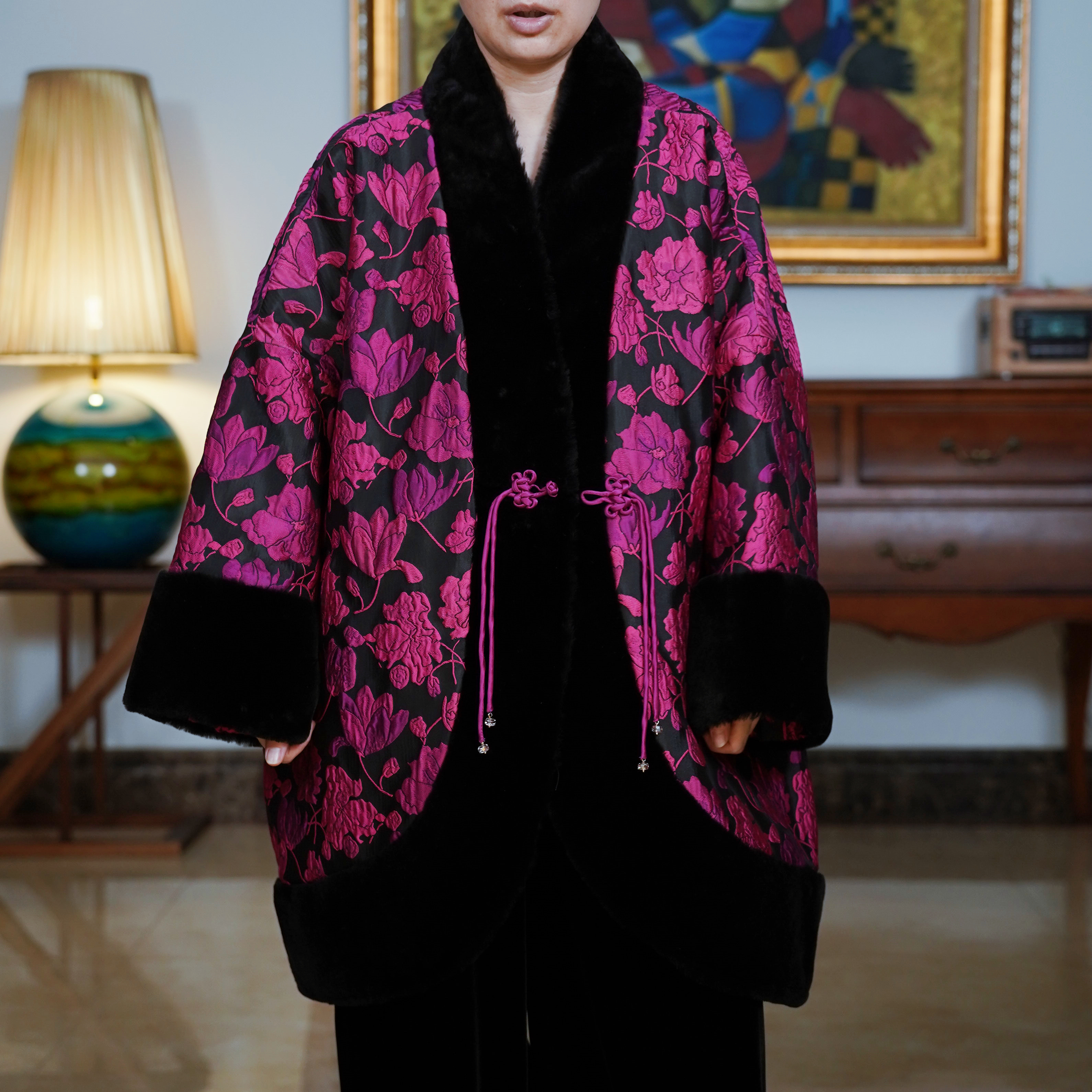 『清709』复古中国风羊毛皮毛一体宽松外套-W4Z6084