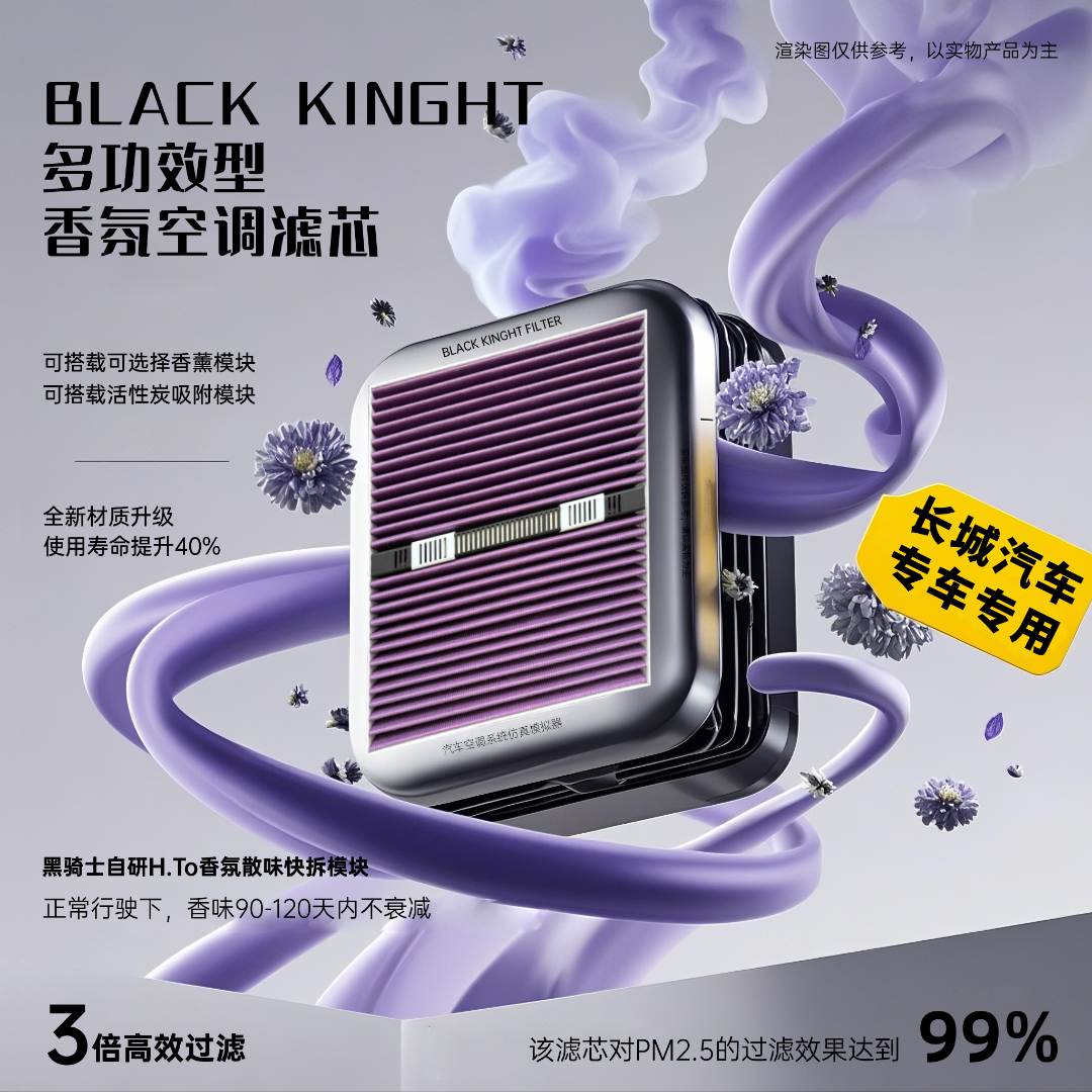 黑骑士【长城车型】专用多功能抑菌除霉快拆香薰模块新款空调滤芯