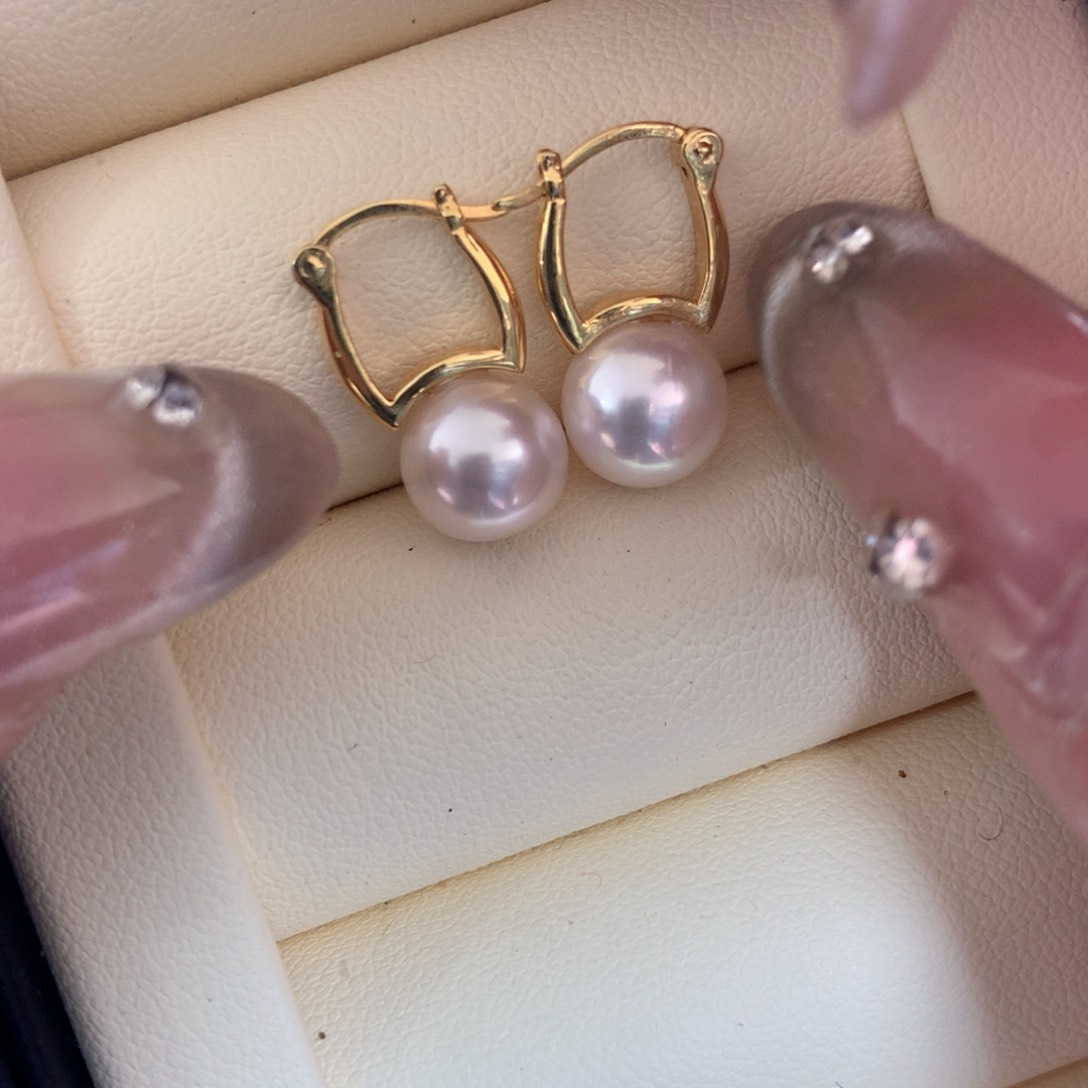 海水珍珠耳饰18K金镶嵌