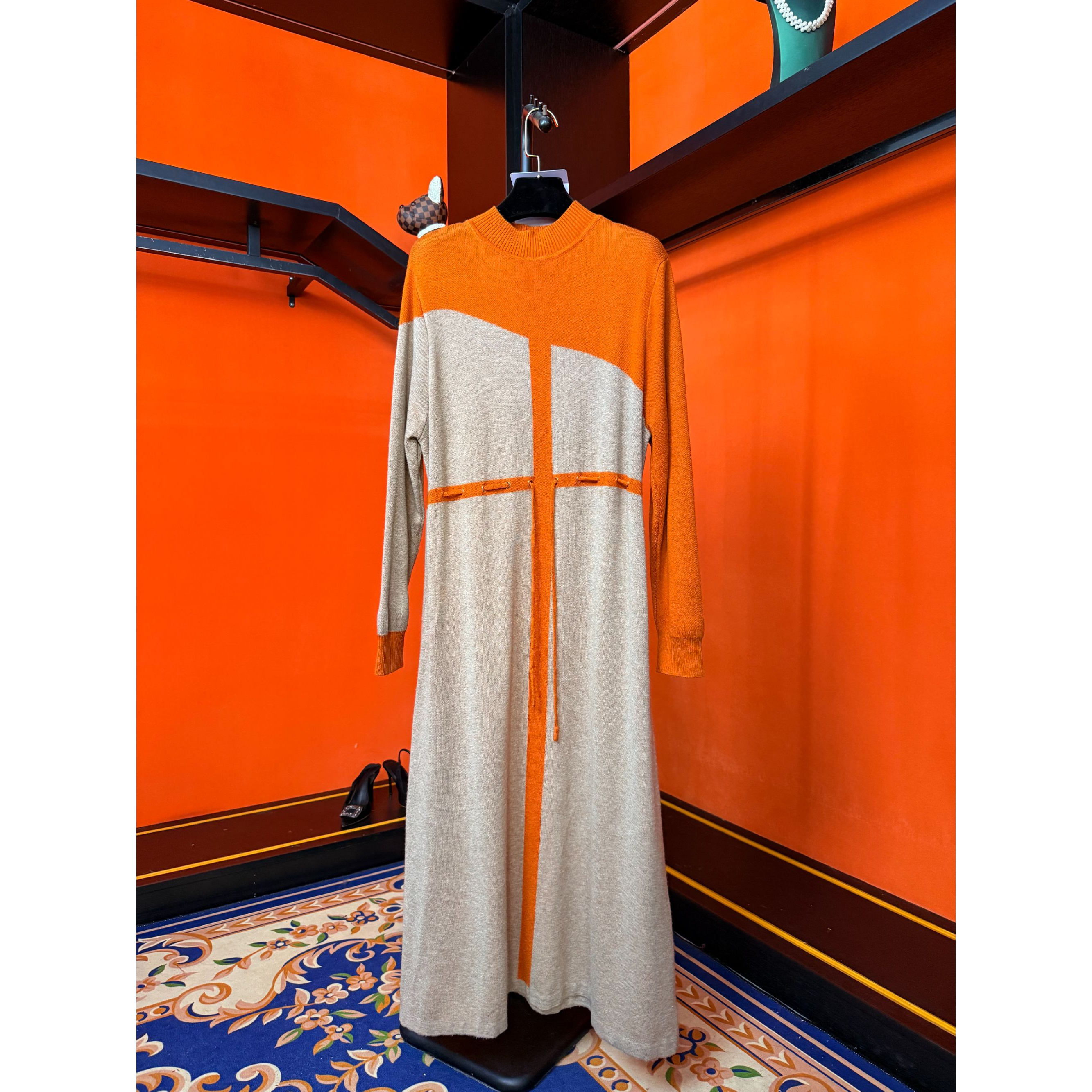 【121】秋冬气质显瘦大码毛衣连衣裙