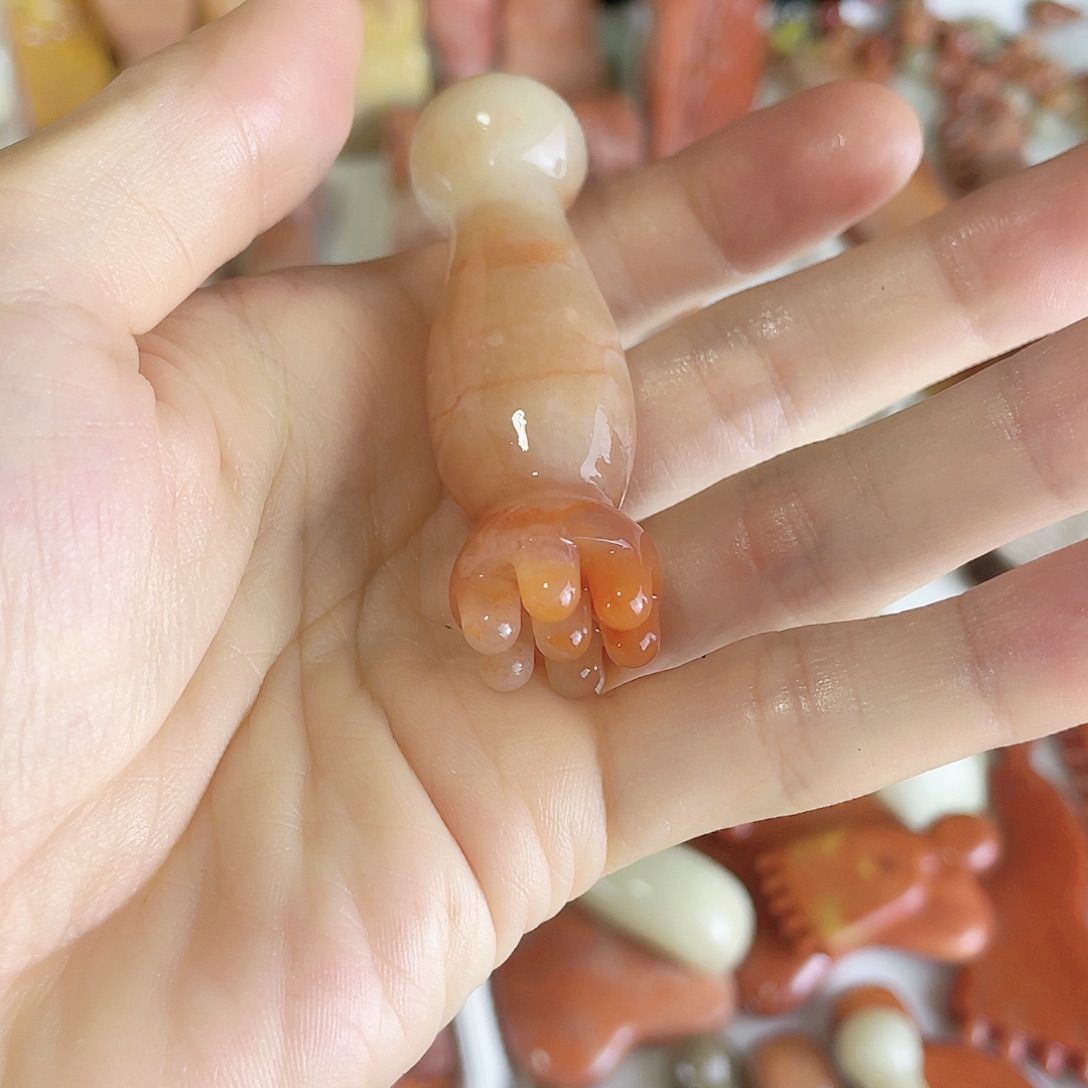 寿山石按摩棒按摩莲蓬