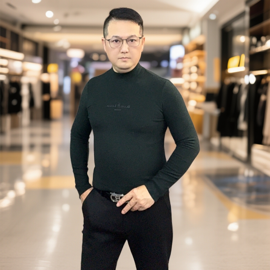 男士秋冬款半高领长袖T恤