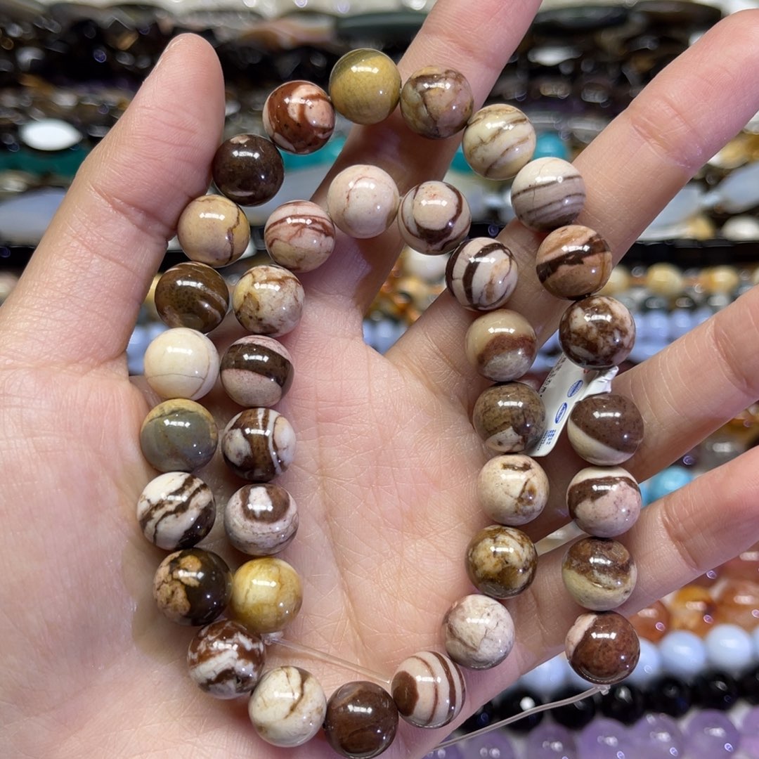 玛瑙/玉髓散珠天然澳洲斑马石卡10.8长条38厘米