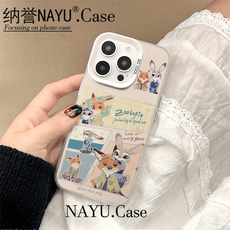 尼克和朱迪漫画彩银壳适用于iPhone苹果16手机壳iPhone华为oppo小