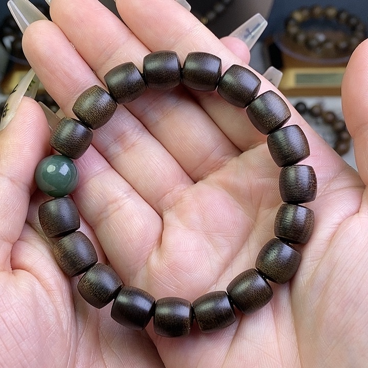 沉香手串越南芽庄白棋楠1.0桶珠