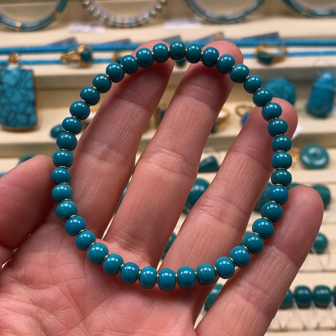 绿松石未镶嵌珠宝奇石直径5.4老型单圈