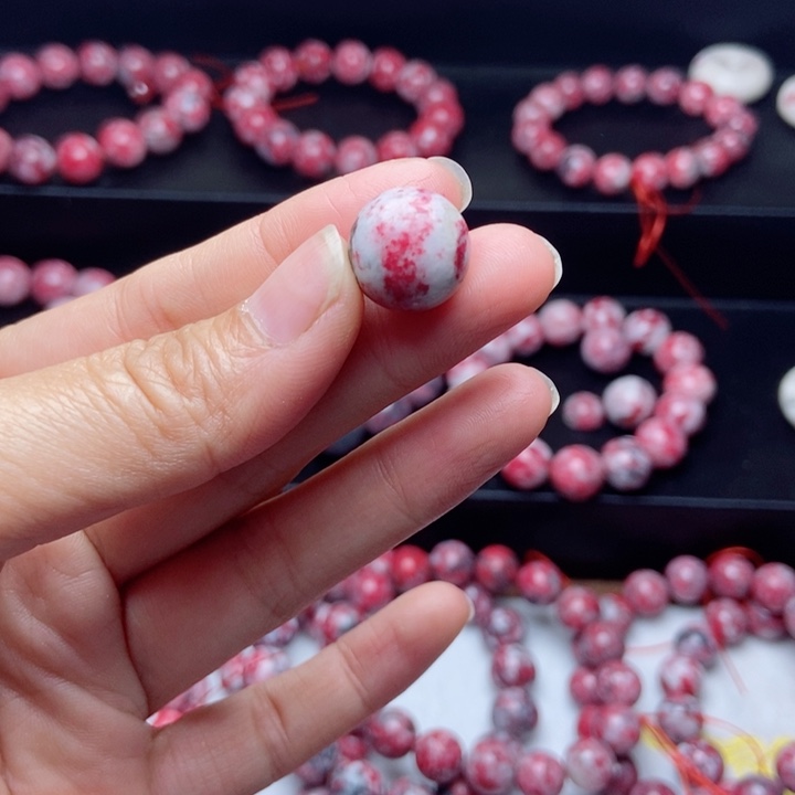 天然辰砂朱砂原石卡14单珠