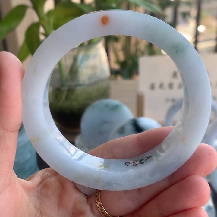 定制翡翠未镶嵌手镯56-57正圈